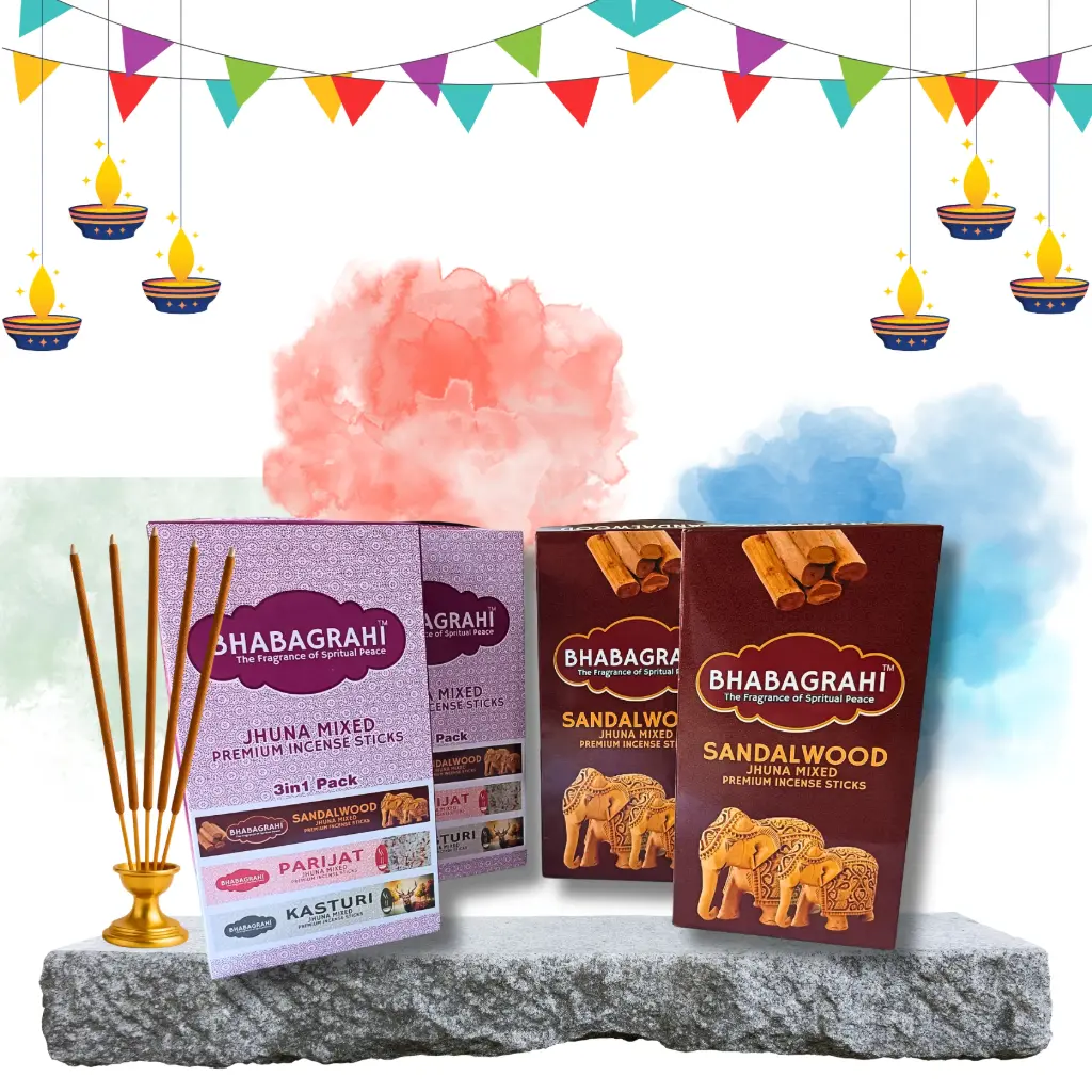 Bhabagrahi presents a premium range of Jhuna Mixed Incense Sticks, carefully crafted to offer a soulful aromatic experience that brings spiritual peace and positivity into your home, office, or temple