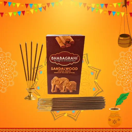 Experience divine tranquility with Bhabagrahi Sandalwood Jhuna Mixed Incense Sticks. Made from pure sandalwood and traditional Jhuna, these premium sticks release a long-lasting, soothing aroma perfect for puja, meditation, or daily use
