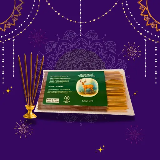 Bhabagrahi Kasturi Premium Incense Sticks (150 Sticks, Charcoal-Free)